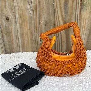 NWT Vince Camuto Mango  Sorbet Woven Teddy Shoulder Bag